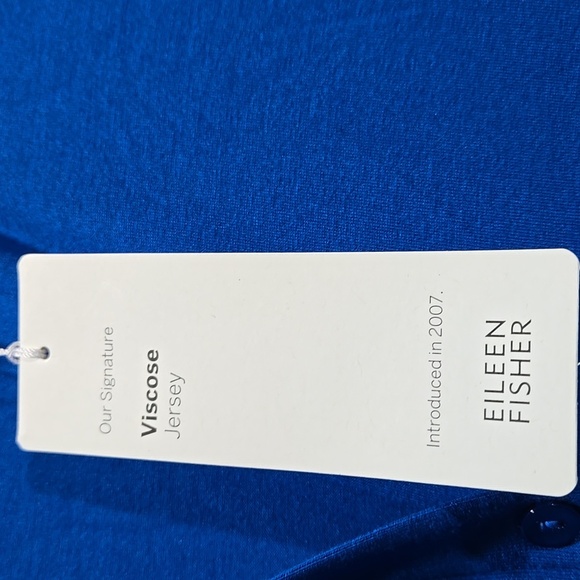 NEW Eileen Fisher Vibrant Blue Viscose Jersey Dress Pockets XXS - Picture 2 of 10